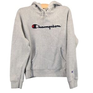 NWT Champion‎ Reverse Weave Womens Pullover Hoodie Gray Small Embroidered Logo